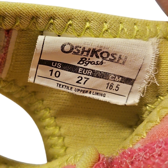 OshKosh B'gosh Pink and Yellow Sandals with Adjustable Straps - Picture 7 of 7